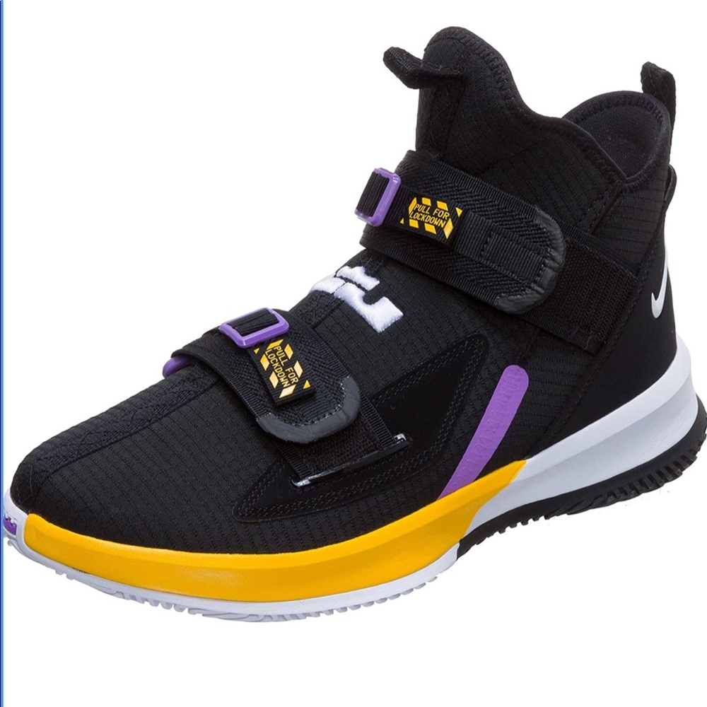 Nike LeBron James Soldier Lakers Blk Gld Sz 8.5